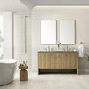 James Martin Vanities Hudson 60in Double Vanity, Light Natural Oak w/ 3 CM Grey Expo Top 435-V60D-LNO-3GEX